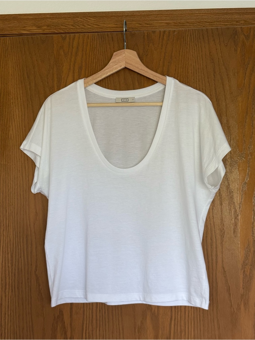 AYR White Scoop Neck Short Sleeve Tee